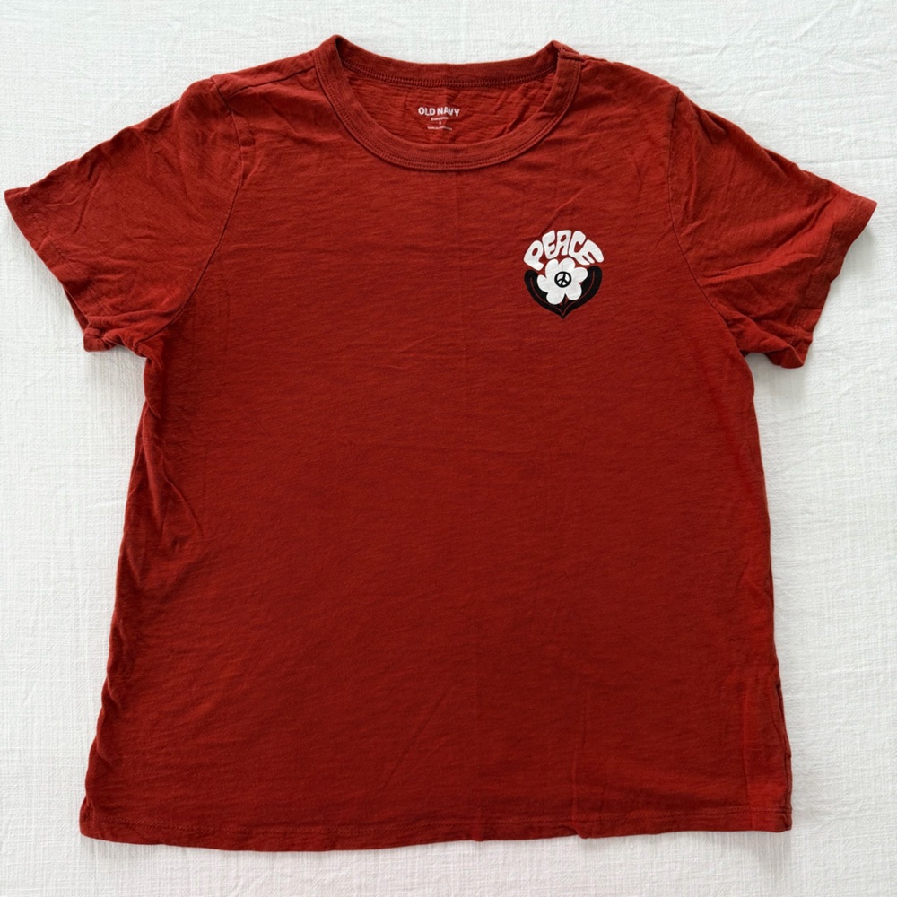 Old Navy Red “Peace” Graphic Tee